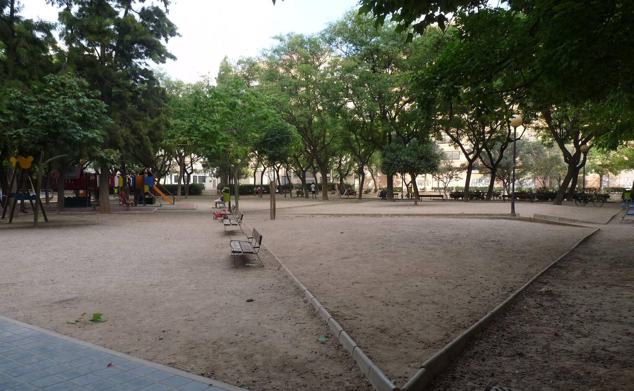 Zona del parque de la plaza Manuel Granero, en Ruzafa. 
