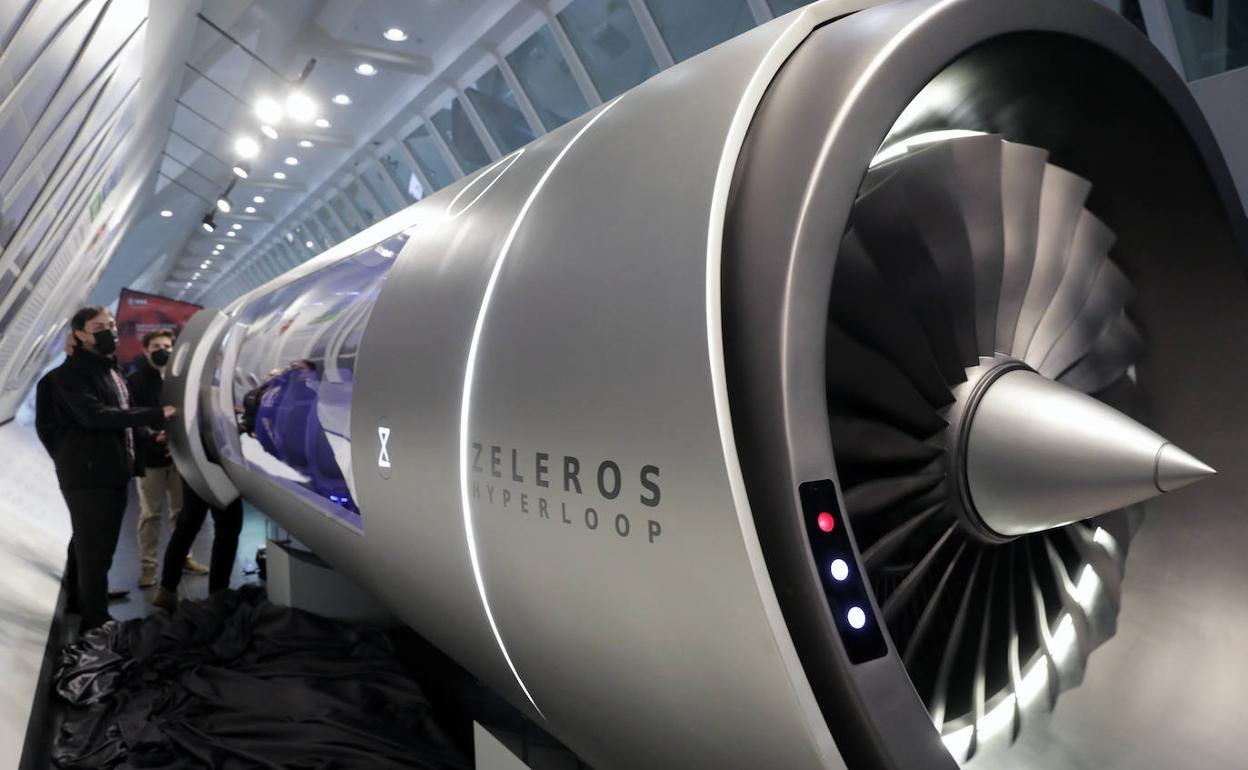 El 'hyperloop' presentado hoy en la Ciudad de las Ciencias. 