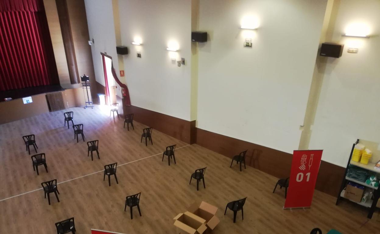 Interior del Museu Faller de Gandia, listo para acoger a los profesionales que se va a vacunar. 