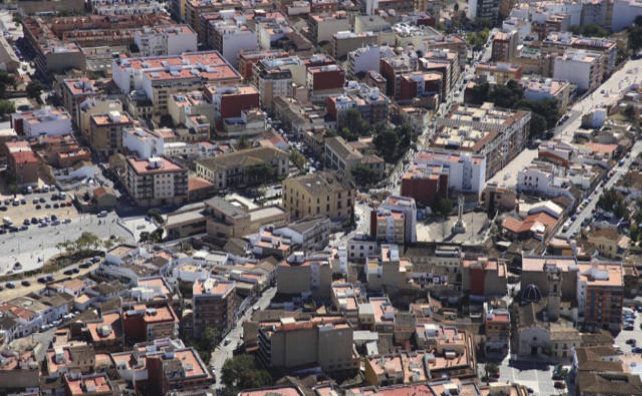 Una vista aérea de la ciudad. 