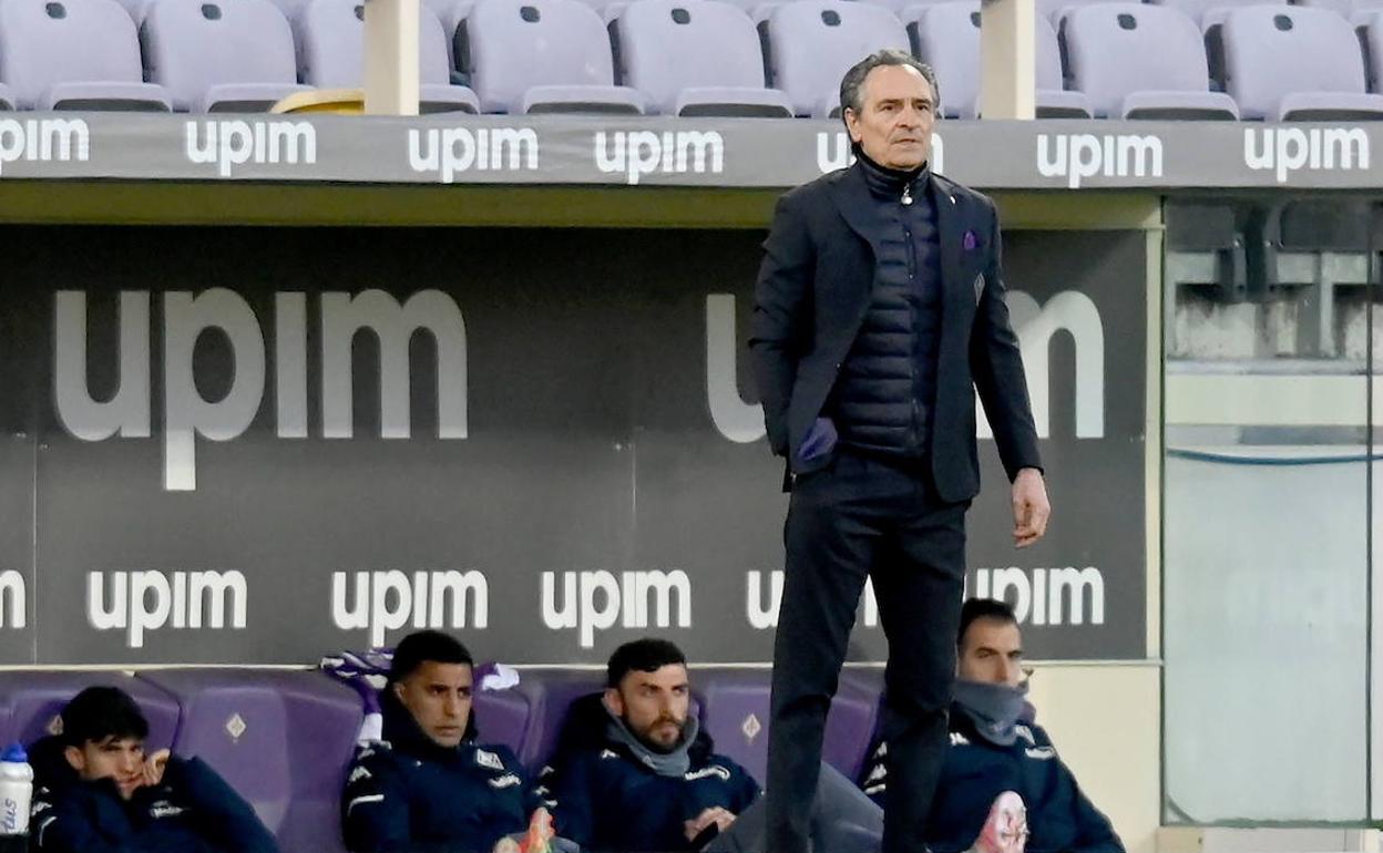 Prandelli, en un partido contra el Milan