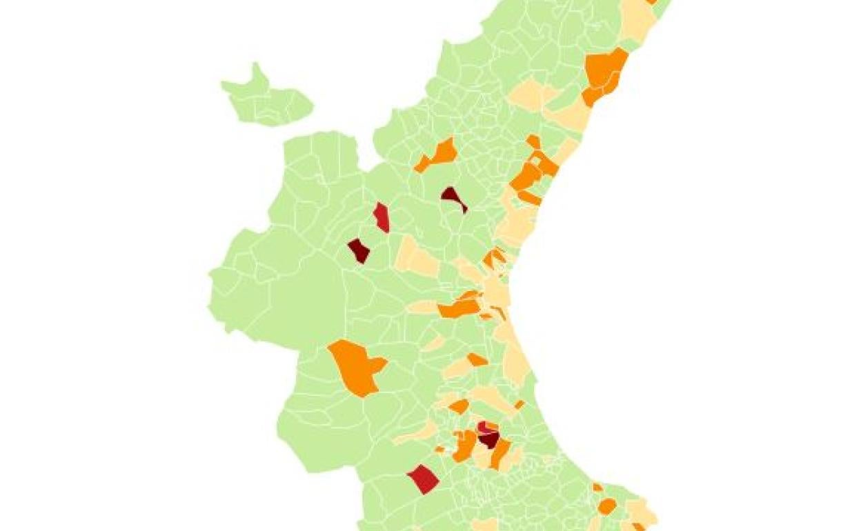 Nueva normalidad en Valencia | Así está la incidencia acumulada en todos los municipios valencianos