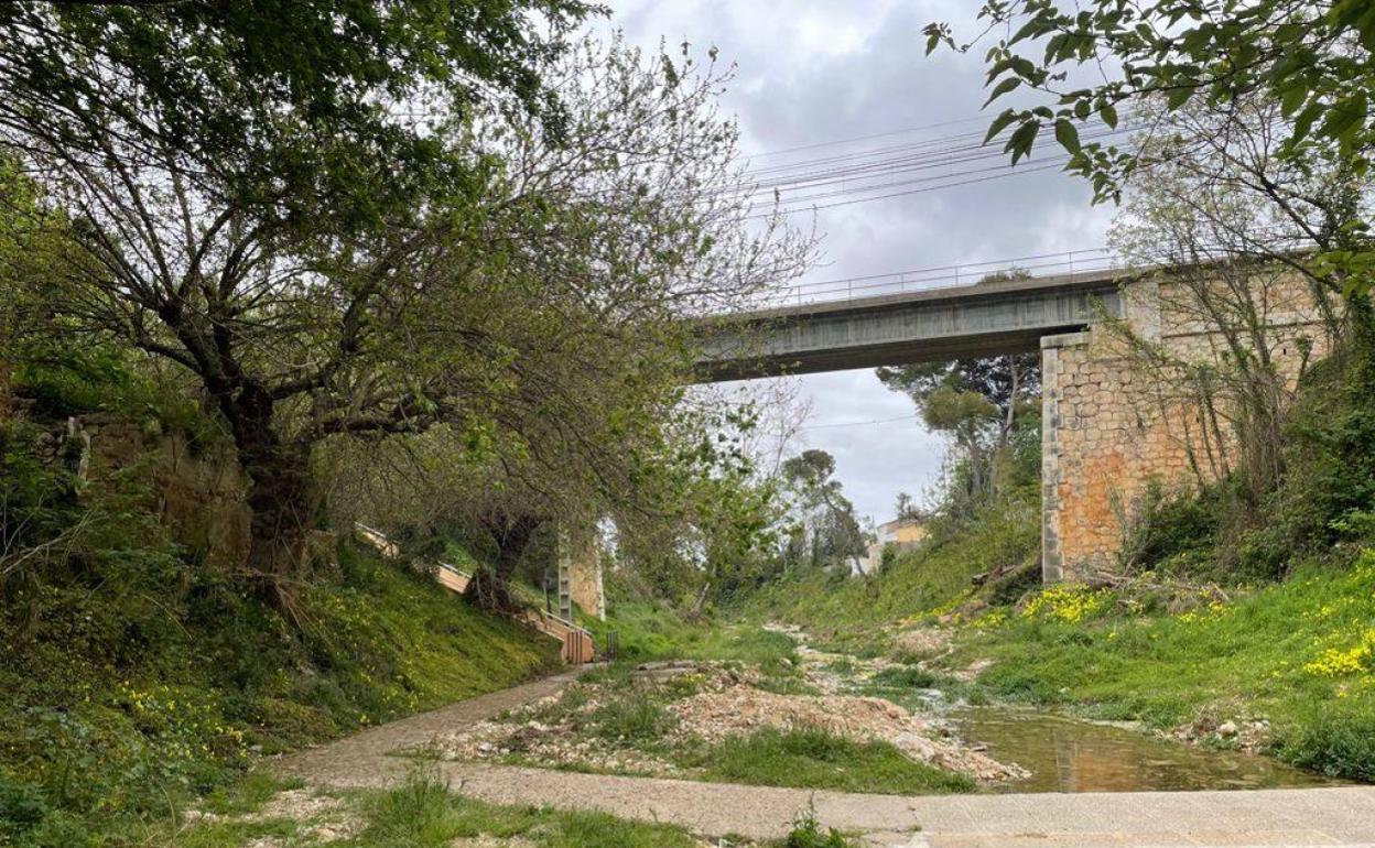 La zona por la que atraviesan los vecinos para llegar hasta el apeadero. 