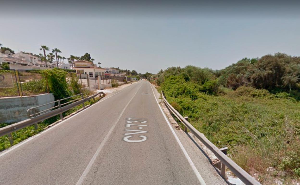 La carretera CV-737 que une los municipios de Teulada Moraira y el Poble Nou de Benitatxell.