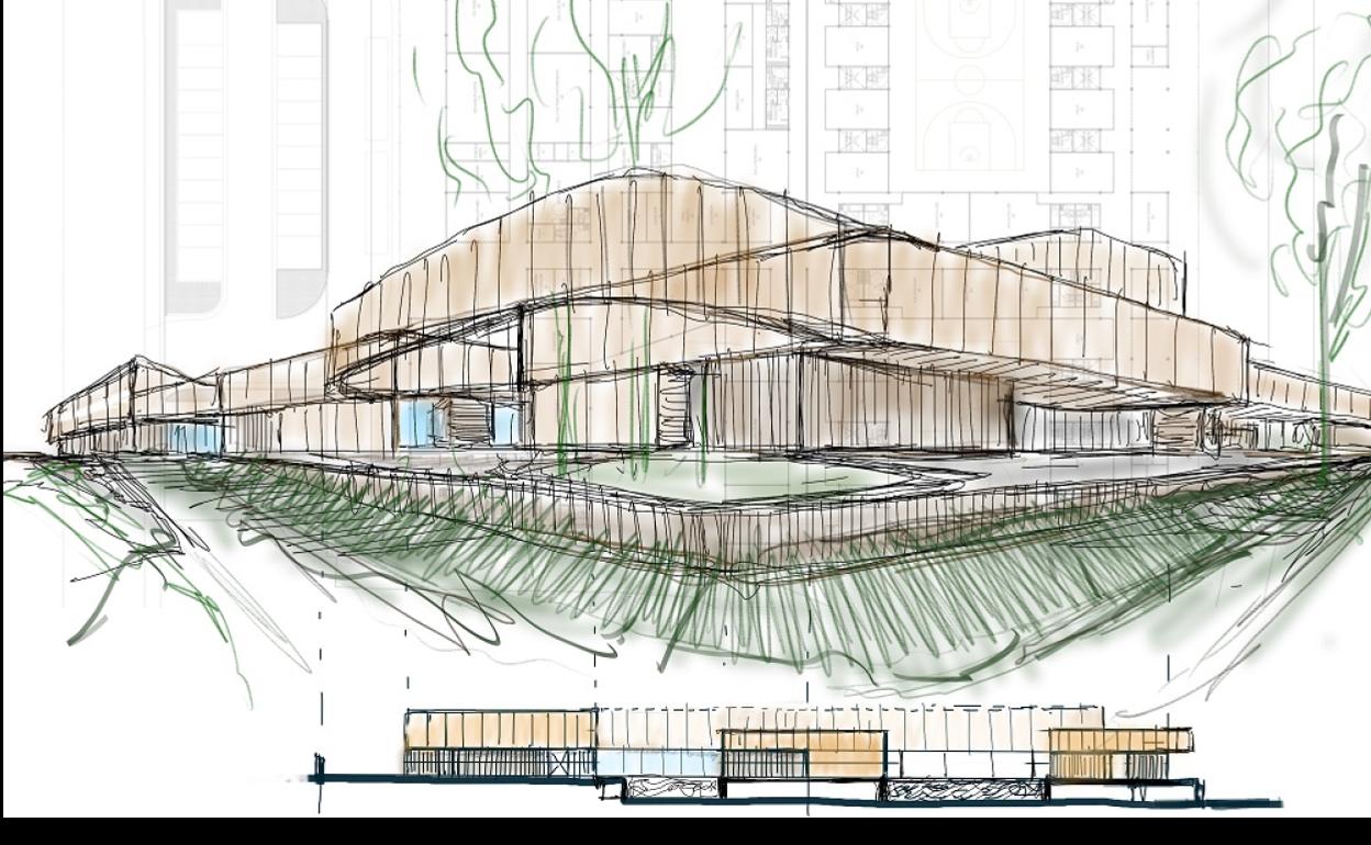 Boceto del nuevo centro de Educación Especial con carácter comarcal con el que contará Xàtiva. 