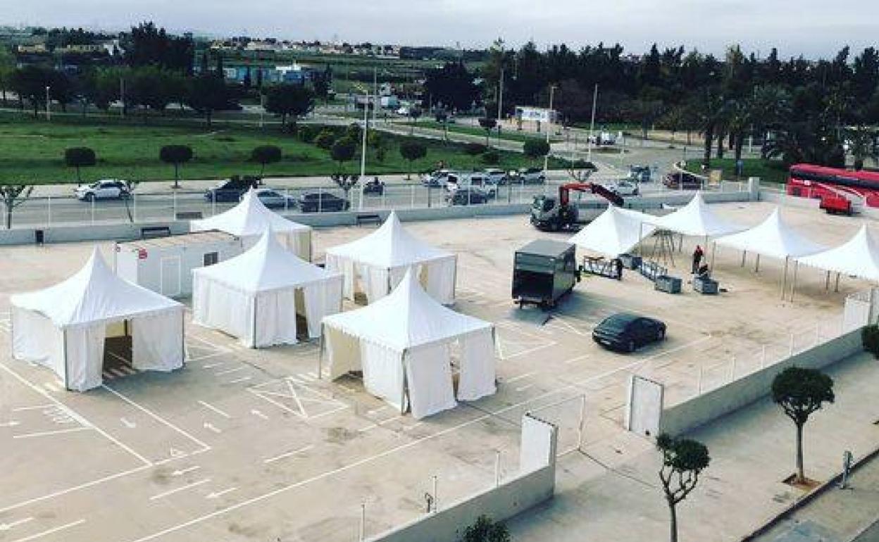 El espacio Clara Campoamor habilitado por el Ayuntamiento de Catarroja para la vacunación masiva. 