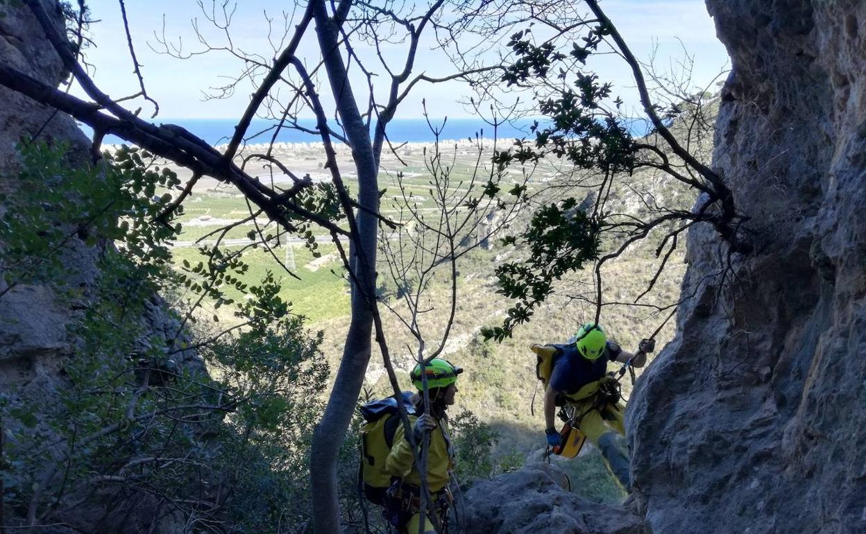 Especialistas en montaña del Consorcio Provincial de Bomberos de Valencia. 