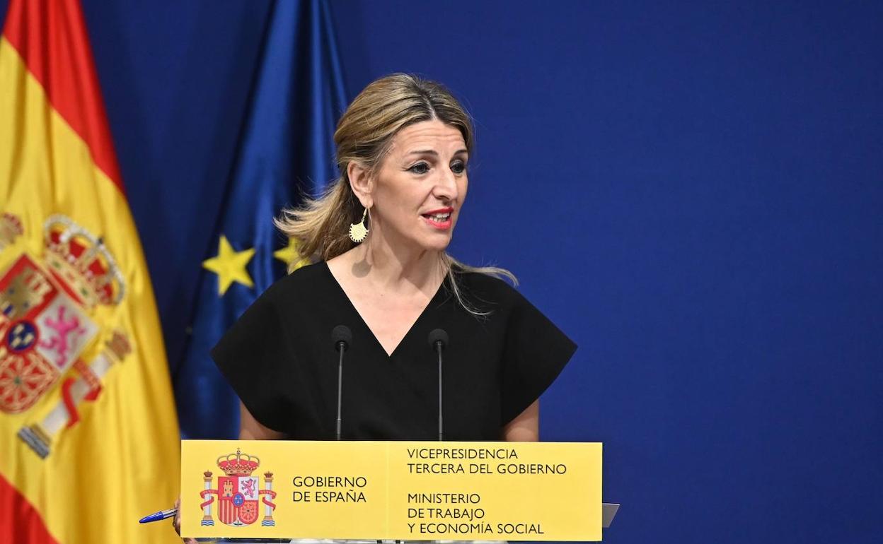 La vicepresidenta y ministra de Trabajo, Yolanda Díaz.