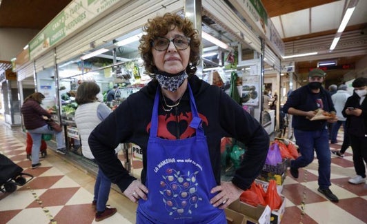 Toñi Rodríguez, presidenta de los vendedores del mercado de Jerusalén. 