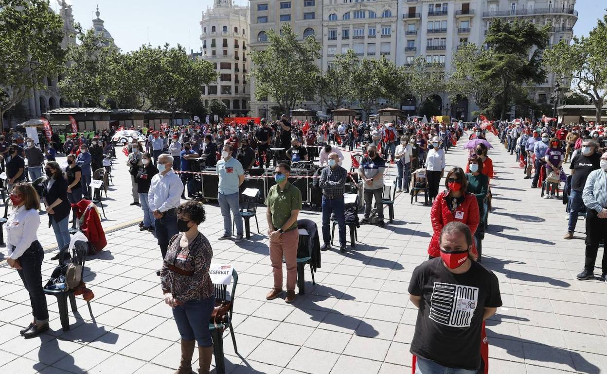Concentración por el Día del Trabajador en Valencia. 