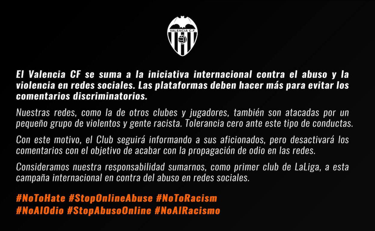 Valencia CF | El Valencia deja de interactuar con los aficionados por redes sociales