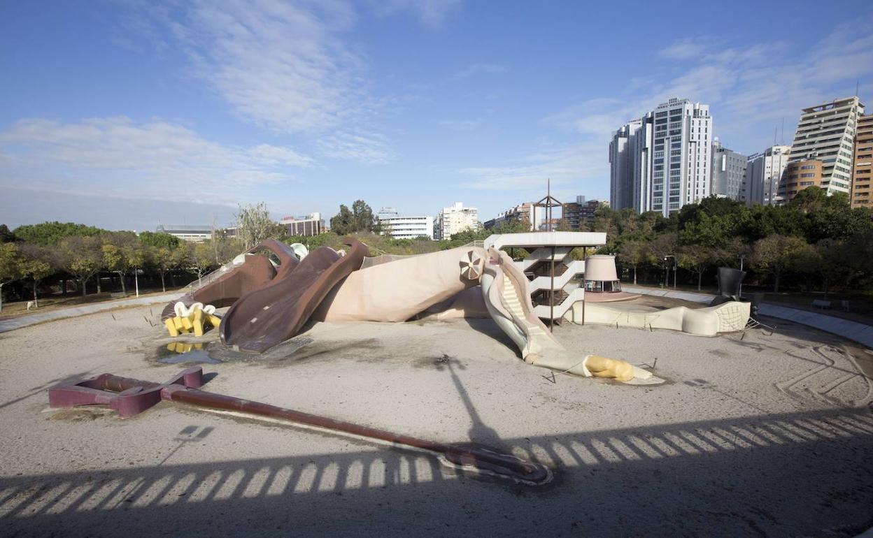 El parque Gulliver, en el jardín del Turia. 