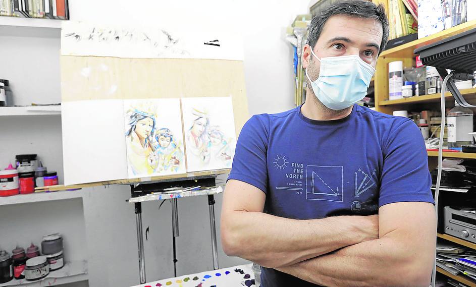 Luis Lonjedo realizó la obra en un pequeño estudio del Ensanche.