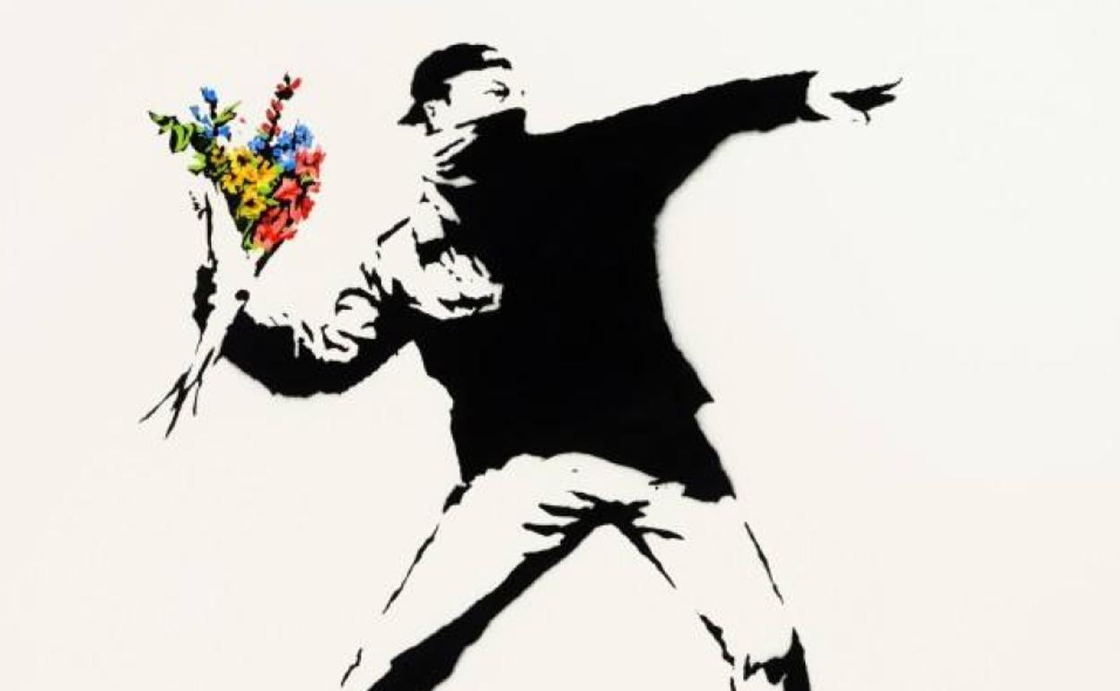 'Loves in the air' pieza de Banksy que se subasta el 12 de mayo en Nueva York. 