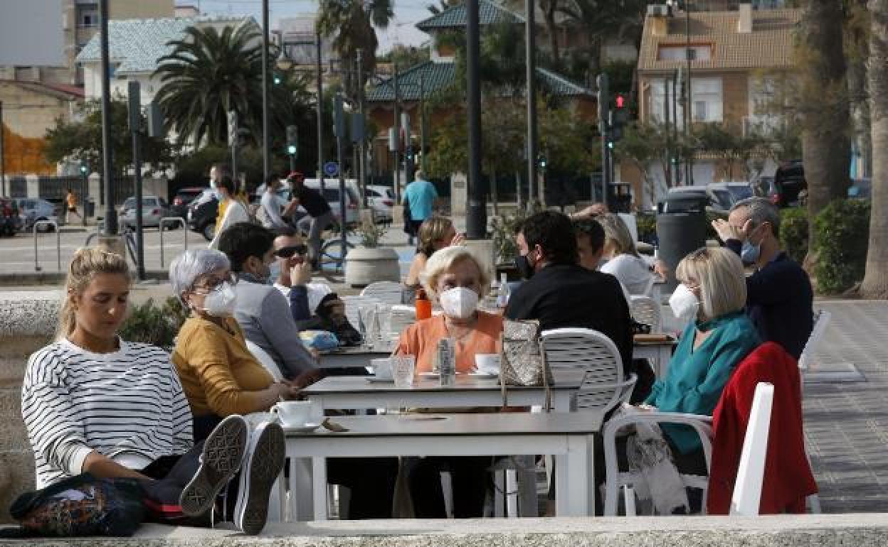 Una terraza de Valencia.