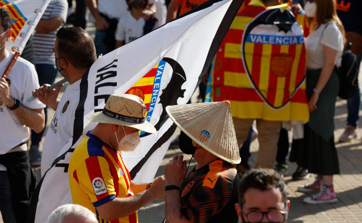 Aficionados, en la protesta del sábado pasado. 