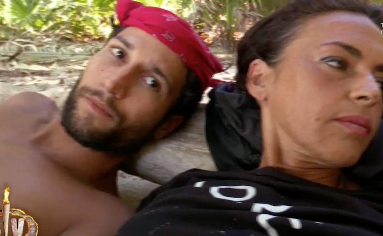 Olga Moreno y Gianmarco, durante el concurso de 'Supervivientes'. 