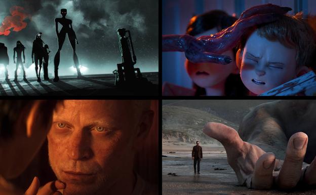 Cuatro de los cortos presentes en la segunda temporada de 'Love, Death & Robots'.