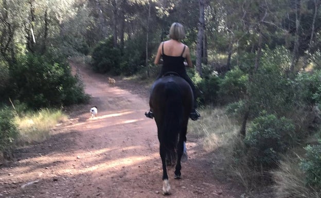 Es habitual observar familias e incluso personas montando a caballo en algunos tramos. 