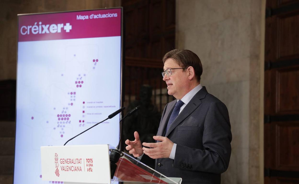 El presidente de la Generalitat, Ximo Puig, durante la presentación del plan.