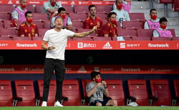 Luis Enrique, durante el España-Portugal.