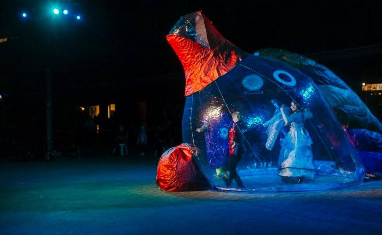 La obra de teatro sobre el medio ambiente. 