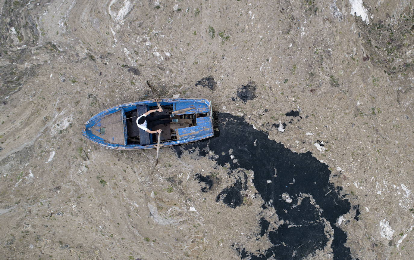 El calentamiento global ha hecho que una capa de mucosidad se extienda por el mar de Mármara, en Turquía. La sustancia se forma como resultado de la proliferación de microalgas. La principal razón de este fenómeno es que la temperatura del agua en el mar se encuentra 2,5 grados por encima de la media de los últimos 40 años.