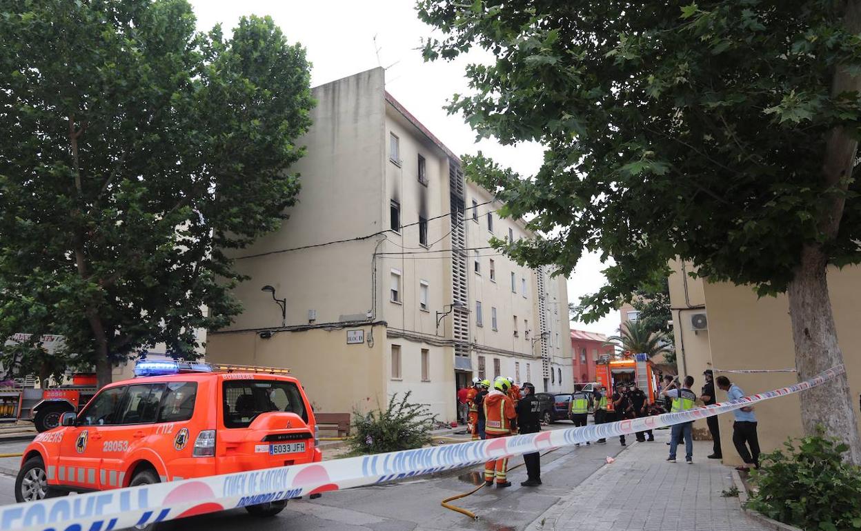 Edificio de Algemesí donde ha ocurrido el incendio.