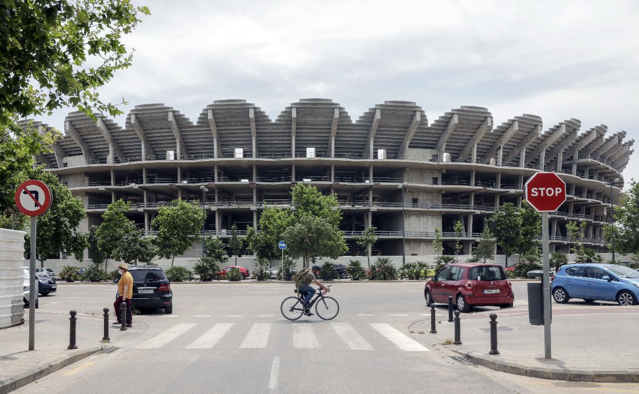 Estructura de hormigón del nuevo Mestalla. 