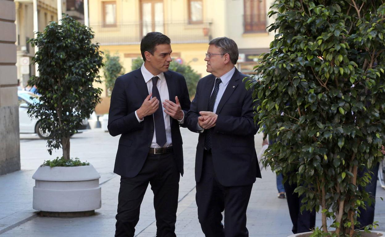 Puig y Sánchez, en una visita del presidente del Gobierno a Valencia. 