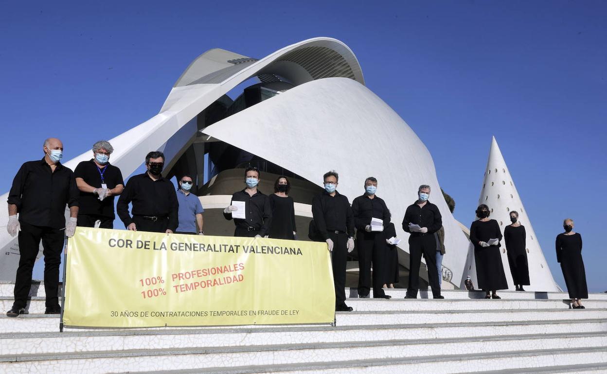 Una de las protestas realizadas en las últimas semanas por el Cor de la Generalitat. 