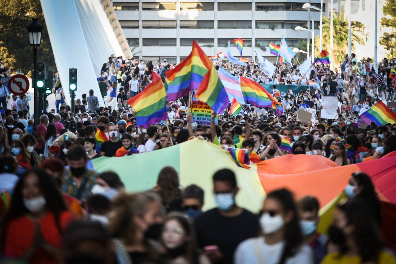 Marcha del Día de Orgullo 2021 en Valencia. 