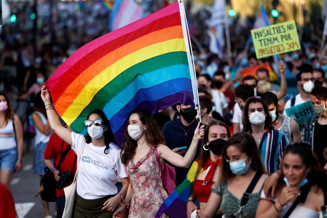 Marcha del Día de Orgullo 2021 en Valencia. 