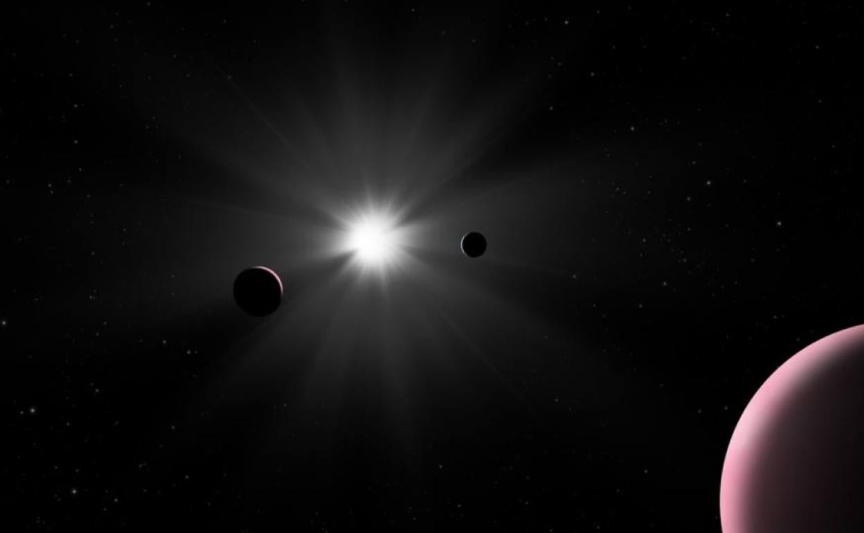 Imagen facilitada por la ESA de los exoplanetas. 