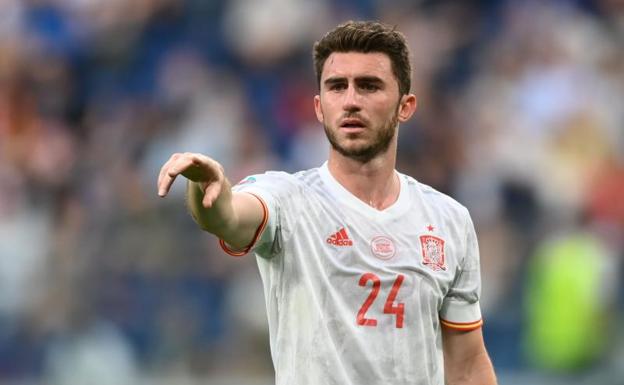 Aymeric Laporte, durante el duelo de cuartos entre España y Suiza.