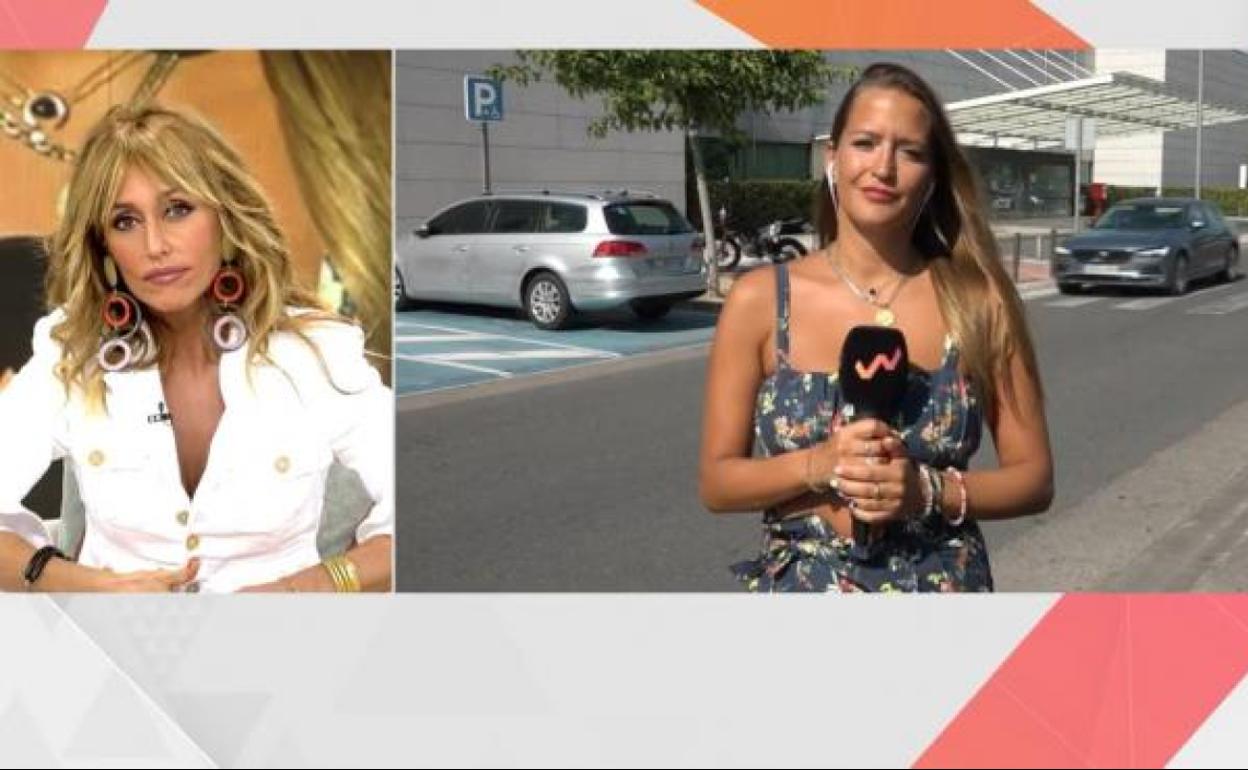 Momento de la conexión en directo entre Emma García y la reportera .