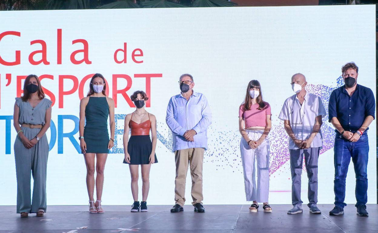 Los homenajeados durante la gala. 