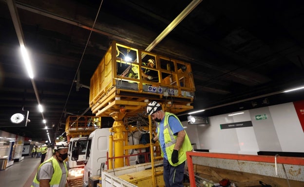 Trabajos en el túnel del Cabanyal. 