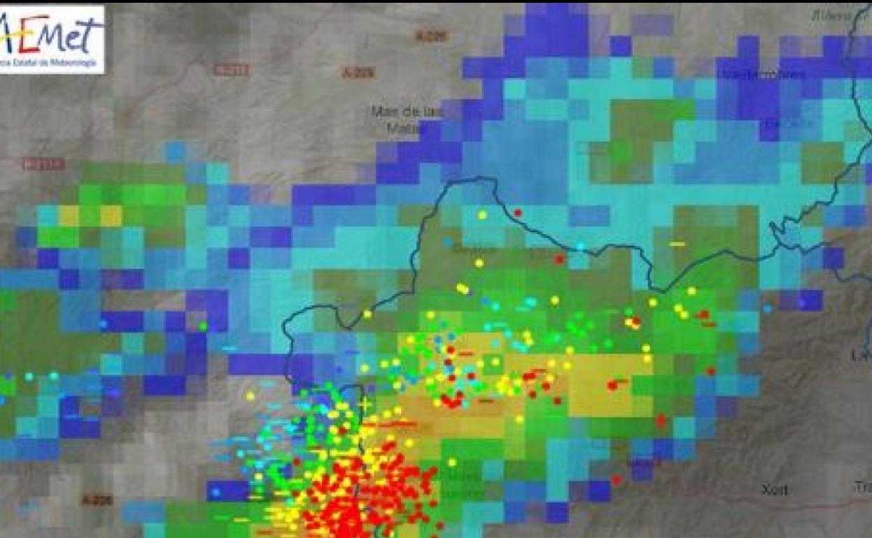 Rayos descargados en Morella. 