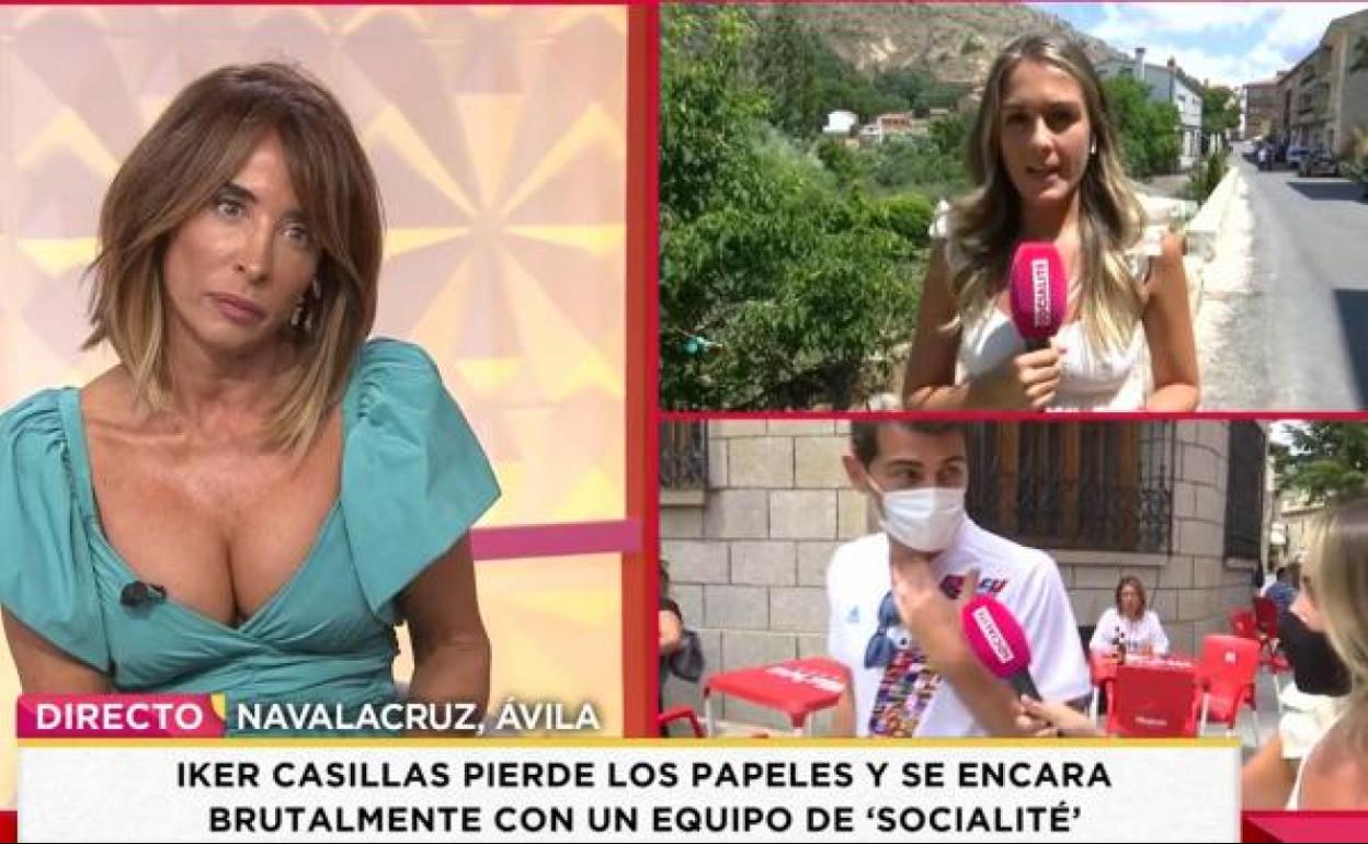 Momento en el que una reportera de 'Socialité' pregunta en la calle a Iker Casillas.