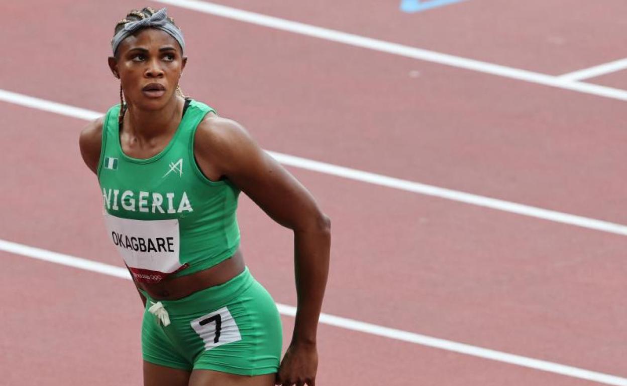 La velocista nigeriana Blessing Okagbare.