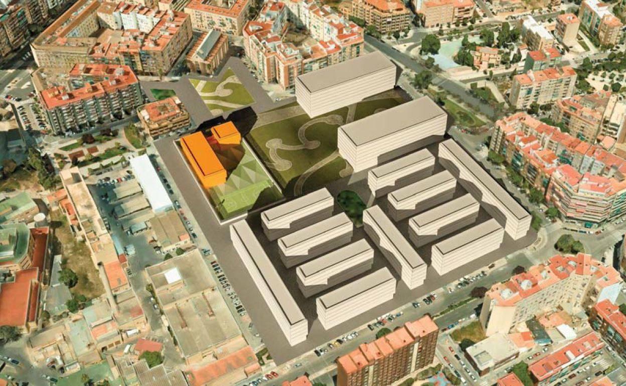 La Fe de Campanar | El Ayuntamiento de Valencia plantea viviendas, jardines y centros escolares para resolver el vacío urbano junto a la antigua Fe de Campanar