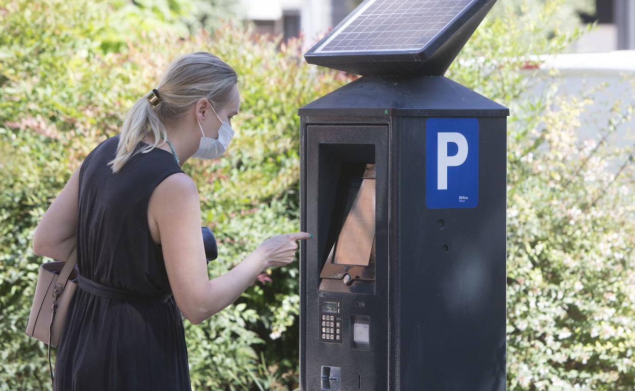 Un parkímetro en Valencia.