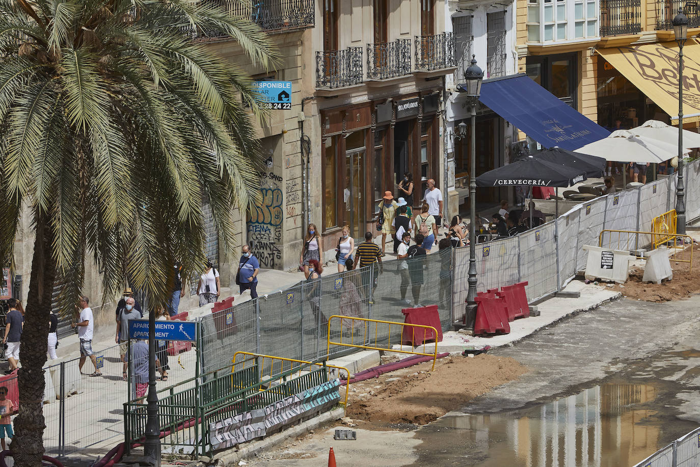 Fotos: Así van las obras de la plaza de la Reina de Valencia