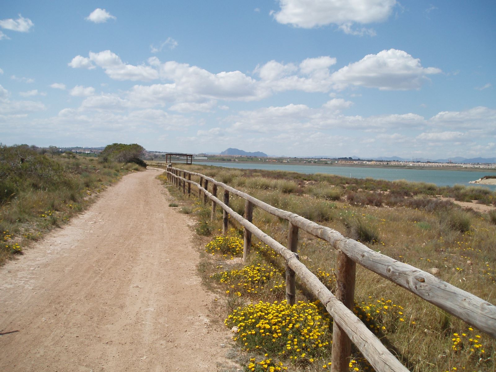 Imagen principal - Ruta por la laguna rosa de Torrevieja | Lla Vía Verde de Torrevieja, un recorrido de senderismo entre dos lagos y el mar