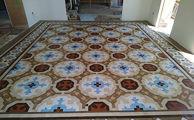 Suelo recuperado en la Casa Grases de Barcelona. 
