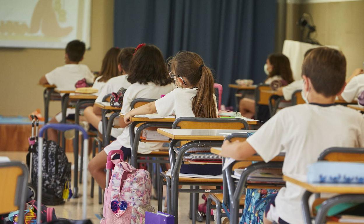 Aula de un colegio de Valencia. 