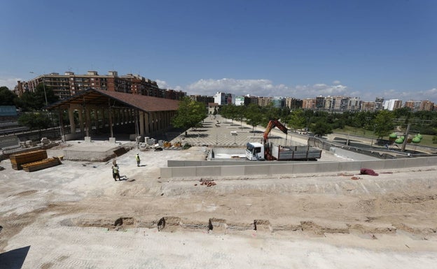 Obras en el Parque Central, este mismo verano.