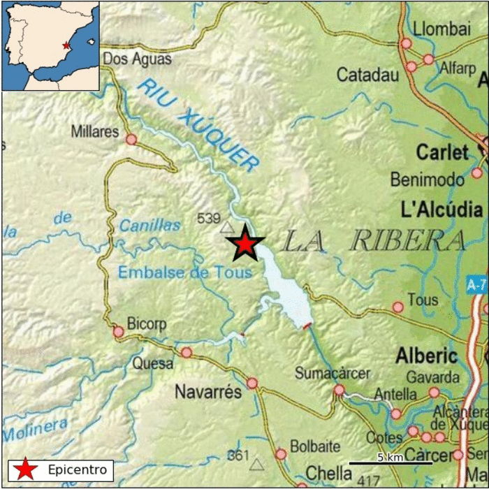 La Ribera ha sufrido varios movimientos sísmicos en los últimos meses. 