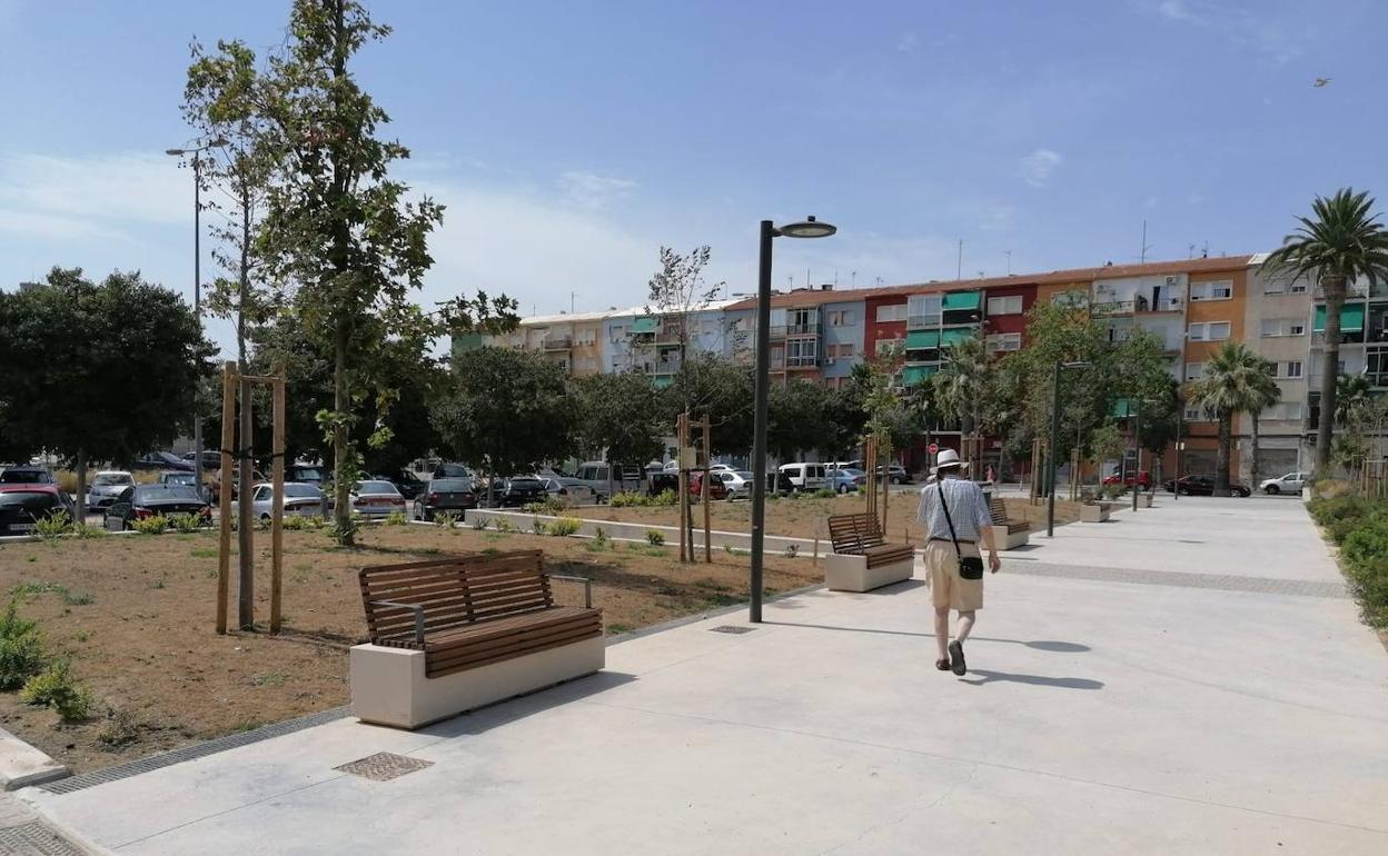 Estado actual de la plaza de la Ciudad de la Justicia. 